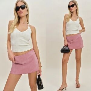 Reformation Layla lamb Suede Skirt